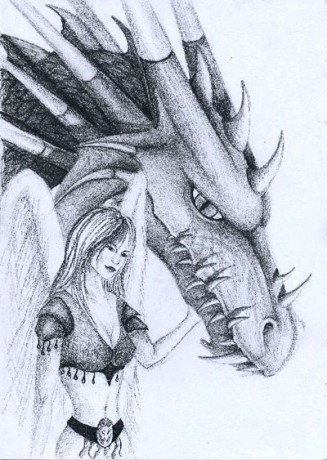 Drak a žena(kreslené)